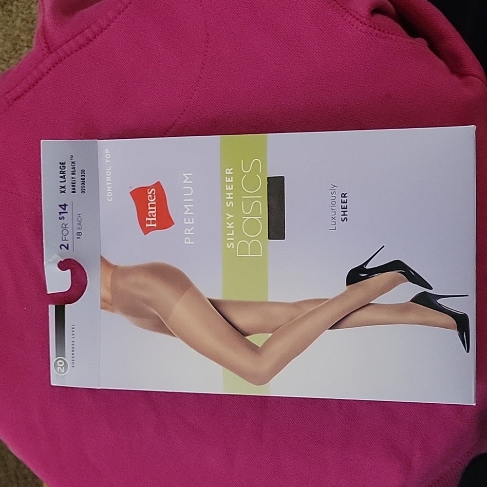 Barely black sheer pantyhose XXL